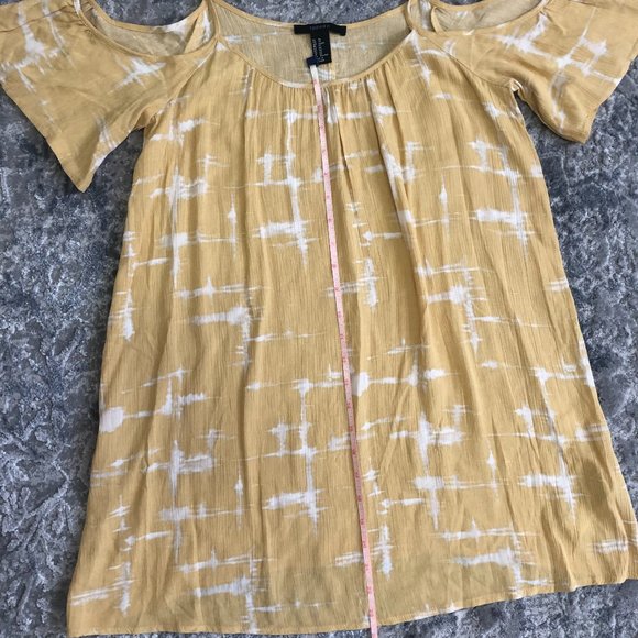 Forever 21 Yellow Off the Shoulder Boho Dress - XS - Picture 6 of 8